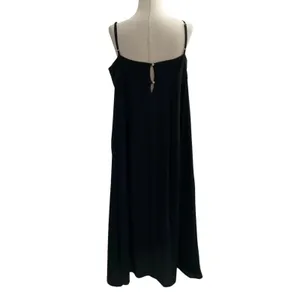 Who What Wear Women Size Medium Black Spaghetti Strap Dress Long Maxi (11-865) thumbnail 2