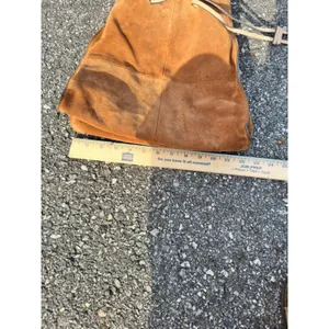 Clarks Brown Suede Leather Bucket Bag Drawstring Hobo Tote Tan Handle thumbnail 7