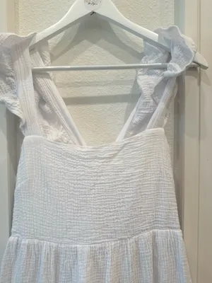 Caitlin Covington x Pink Lily White Textured Midi Dress Size L thumbnail 3