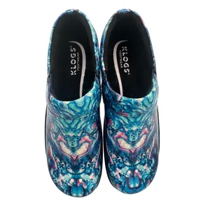 Klogs Mission Blue Pink Kaleidoscope Marble Slip Resistant Clogs Women's 6.5M thumbnail 6