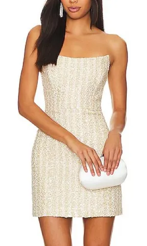 LINE & DOT Pearl Mini Dress in Ivory thumbnail 1