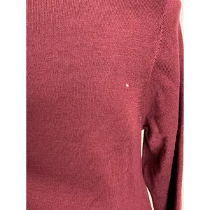 Eileen Fisher Sweater Dress Womens Medium Burgundy Scoop Neck Long Sleeve Knee thumbnail 6