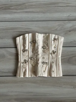 Guizio Embellished Twill Corset Ivory XXS NWT IN PACKAGE thumbnail 5