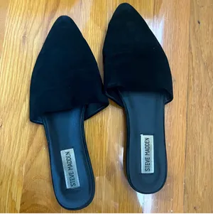 Steve Madden Black Suede Mules thumbnail 1