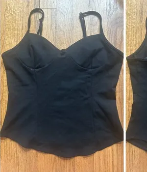 Forever 21 Black Tagged Top size Large thumbnail 1