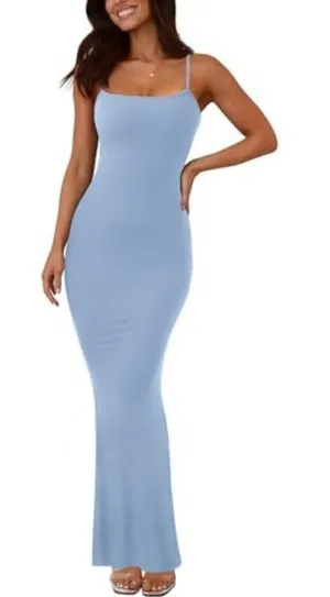 REORIA Women's Basic Lounge Dress Blue Size L thumbnail 1