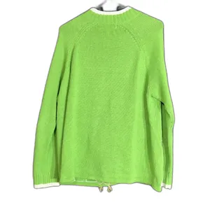 Tiara International Womens Size Large Christmas Cardigan Green Snowman Beaded thumbnail 3