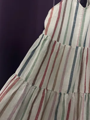 American Eagle Striped Halter Dress Linen thumbnail 4