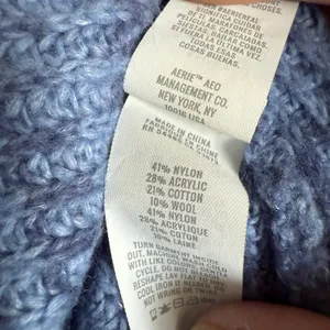 5/$65 Aerie Womens Sweater Sz S‎ Blue Funnel Neck Quarter Zip Green Stripe thumbnail 6