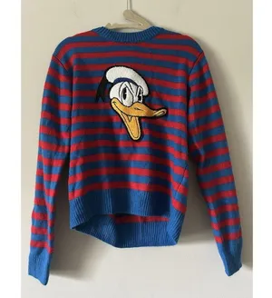 Disney X Forever 21 Retro Style Striped Donald Duck Sweater Size Medium thumbnail 11