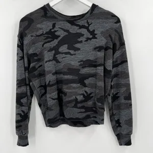 Rails Ramona Iron Camo Print Gray Black Sweatshirt Pullover‎ Top Women’s Size XS thumbnail 2