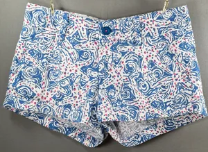 Lilly Pulitzer Walsh Short Indigo Star Crush Starfish Size 0 Womens Cotton 3" thumbnail 1