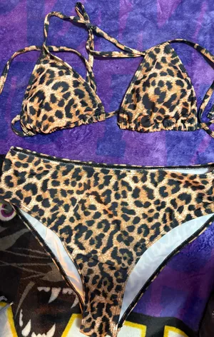 Cheetah Print Bikini Brown Size M thumbnail 2