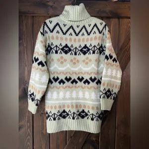 Anthropologie‎ Fair Isle Turtleneck Tunic Sweater thumbnail 3