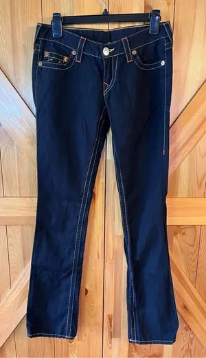 True Religion World Tour Johnny Womens 27 Black Pants Straight Leg (2095) thumbnail 1