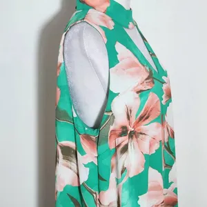 Peach Love California Green Floral Mini Dress Size Large Wedding Guest Dress thumbnail 4