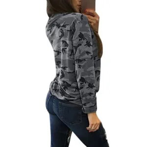 Camo Deep V Low Cut Top Size M Gray Size M thumbnail 2