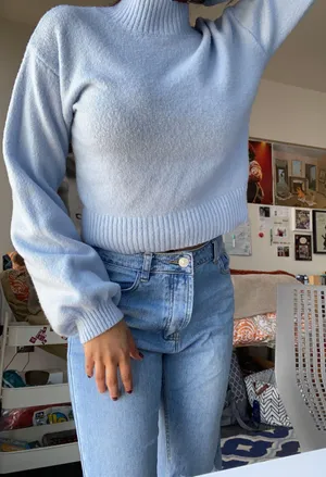 Baby Blue Knit Sweater thumbnail 1