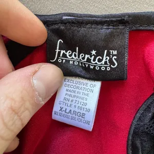 Frederick's Y2K Era Red Satin Lace Trim Corset Top thumbnail 4