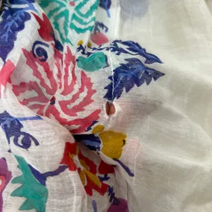 ROLLER RABBIT Swim Coverup Kaftan Womens Size XS Floral Pom Pom Boho Vacation thumbnail 10