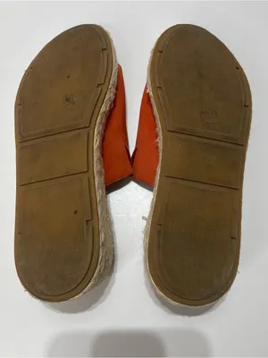 Eileen Fisher Tarry Sandals Women's 11 Orange Nubuck Toe Loop Espadrille Wedge thumbnail 5