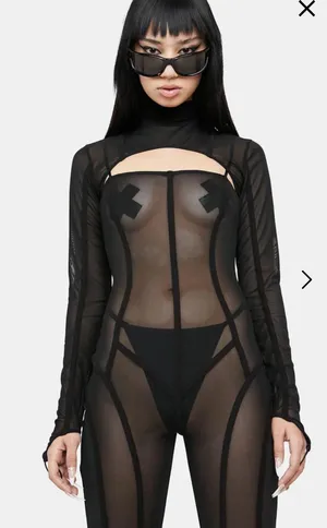 Darker Wavs Sheer Catsuit thumbnail 1