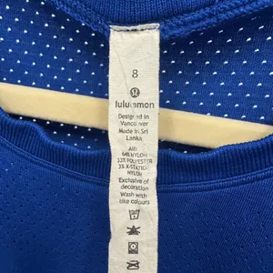Lululemon Train to Be Cropped Tank Code Blue Perforated Logo Boxy Fit Sz 8 thumbnail 6