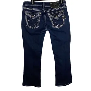 Miss Me Jeans Womens Size 28‎ Easy boot cut Denim Embellished Pockets - Hemmed thumbnail 11