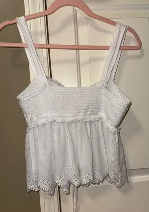 American Eagle White Tank Top Floral thumbnail 1
