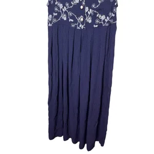 JUST IN THYME LTD Vintage‎ Maxi Dress Sleeveless Floral Embroidered Purple thumbnail 3