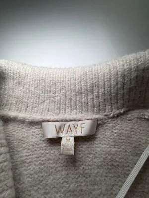 NWOT WAYF Cardigan Sweater Womens M Cream Short Sleeve Button Front READ Repair thumbnail 2
