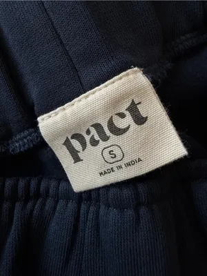 NEW Pact Brushed Fleece sweatpants joggers blue organic cotton minimalist Size S thumbnail 8