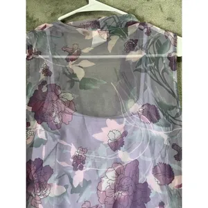Vintage Floral Sheer Vest & Tulle Midi Skirt Set Fairycore Romantic Coquette Md thumbnail 5