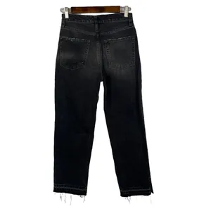 Free People Lita Black Distressed Straight Leg Jeans 26‎ thumbnail 5