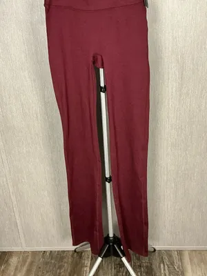 High-Waist Stretch Flare Pants in Burgundy Size Small thumbnail 7
