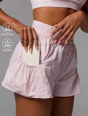 Athîral Women's Casual Solid Side Pocket Shorts, Summer,Sports Girl,Going Out Wear,Back To School Girls Outfits thumbnail 2
