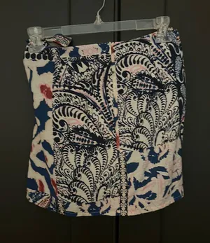 Zara beaded printed wrap skirt blue thumbnail 3