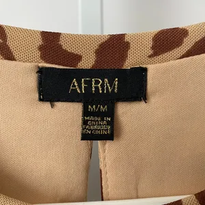AFRM M Brown Animal Print Babydoll Dress Mesh Tiered Long‎ Sleeve thumbnail 4