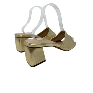 FARYL by Farylrobin Pip Metallic Gold Leather Block Heel Sandals Size 9 thumbnail 7