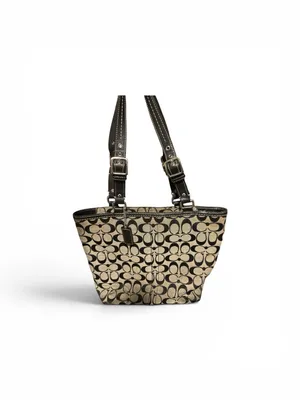 Coach 2008 EUC Signature Canvas Tote in Khaki/Black thumbnail 2