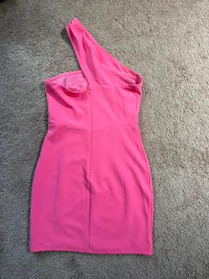 Coral Pink One-Shoulder Lulus Looking Perfect Bodycon Mini Dress thumbnail 4