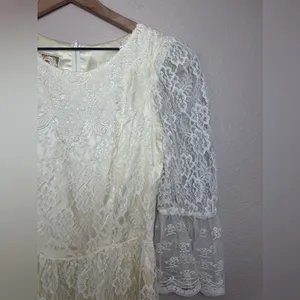 Gunne Sax by Jessica McClintock Vintage 1970’s Ivory Lace Wedding Dress size 7 thumbnail 6