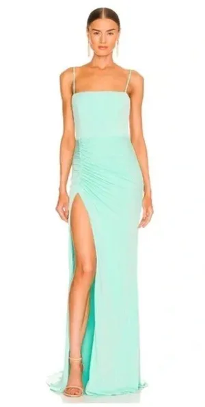 KATIE MAY Great Kate Ruched Gown in Supercharged Mint Size Large thumbnail 14