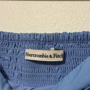 Abercrombie & Fitch Emerson Poplin Mini Dress Size XS P Puff Sleeve Powder Blue thumbnail 5