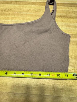 Babaton‎ One-Shoulder Ribbed Crop Top - small Brown Aritzia thumbnail 6