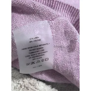 Margaret O’Leary Sweater Top Women's Size M Linen blend purple thumbnail 3