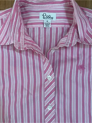 Lilly Pulitzer Pink and White Striped Button-Down Shirt thumbnail 2