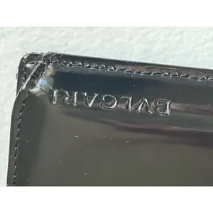 Authentic Bvlgari 7x4 Logomania Monogram Denim Patent Leather Long Wallet Italy thumbnail 9