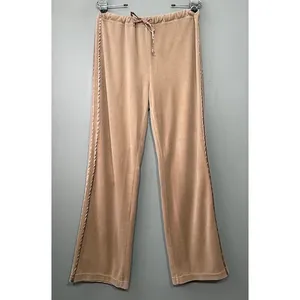Y2K Everlast Velour Pants Womens Size M Taupe Track Drawstring Athleisure Y2K thumbnail 3