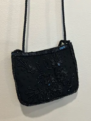 Vintage beaded purse Black thumbnail 1